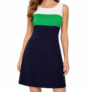 Tommy Hilfiger Green, White, and Navy Mini Dress